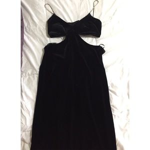 Satin black party dres